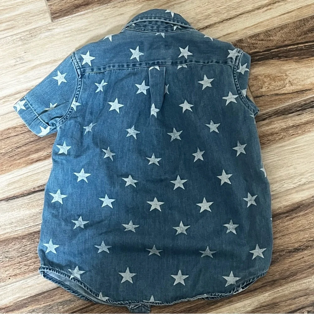 Ralph Lauren Blue Denim Star Print Button-Down Shirt